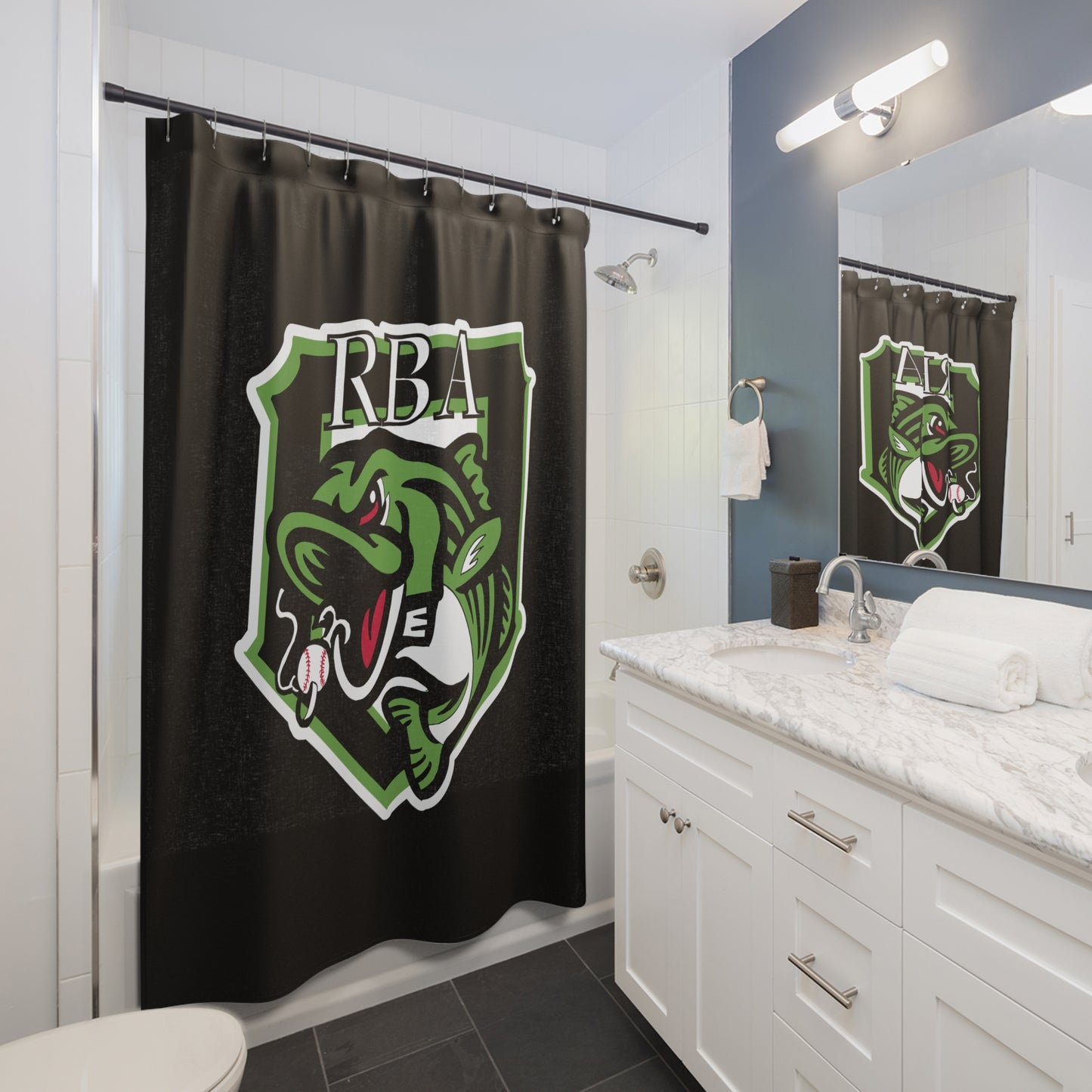 Shower Curtains RBA Stripers Baseball