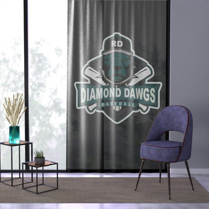 Window Curtain Diamond Dawgs Baseball