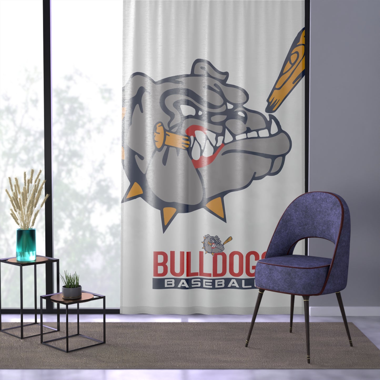 Window Curtain Bloomingdale Bulldogs Baseball