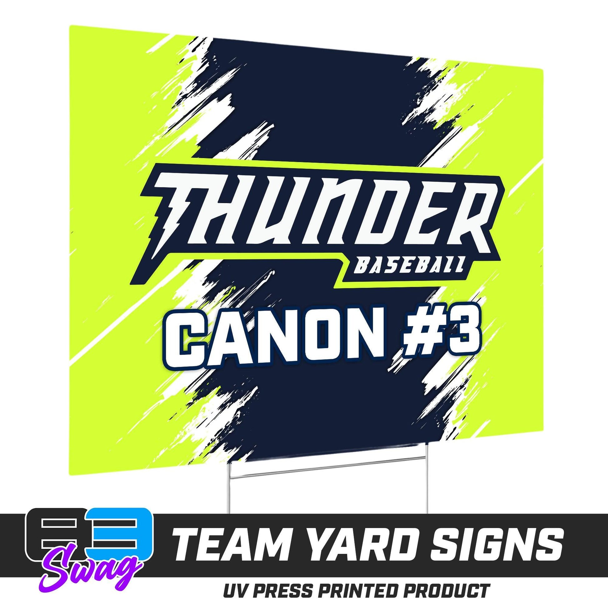 (12 Pack) - 18"x24" Yard Signs w/Stakes - Ponte Vedra Thunder Baseball - 83Swag