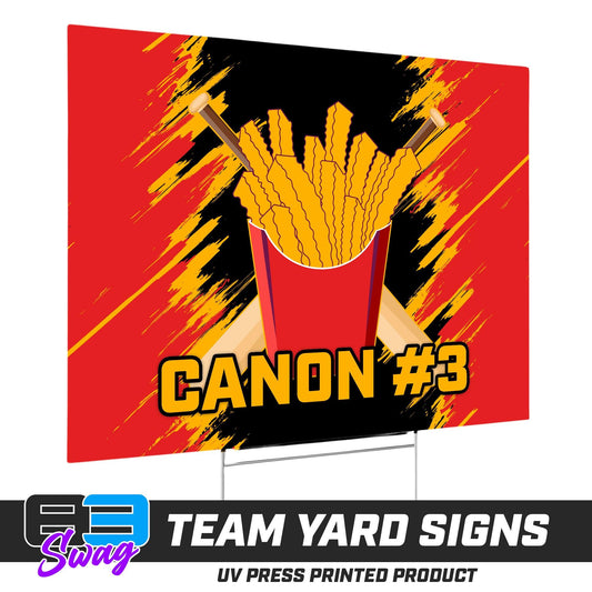 (12 Pack) - 18"x24" Yard Signs w/Stakes - Team Rally Fries Baseball - 83Swag