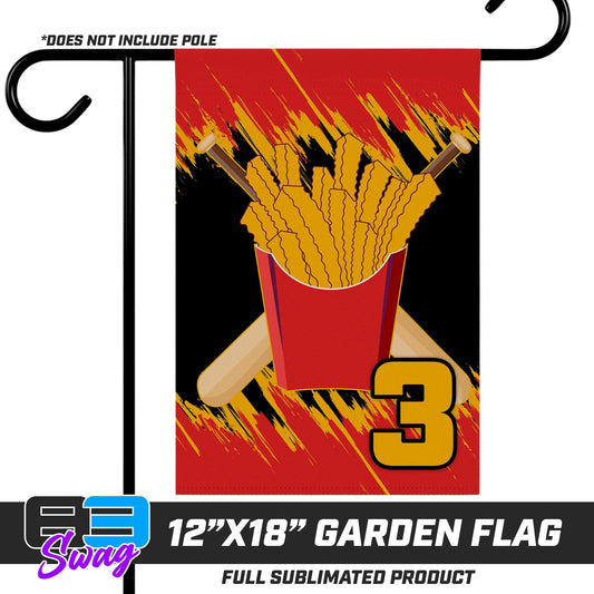 12"x18" Garden Flag - Team Rally Fries Baseball - 83Swag