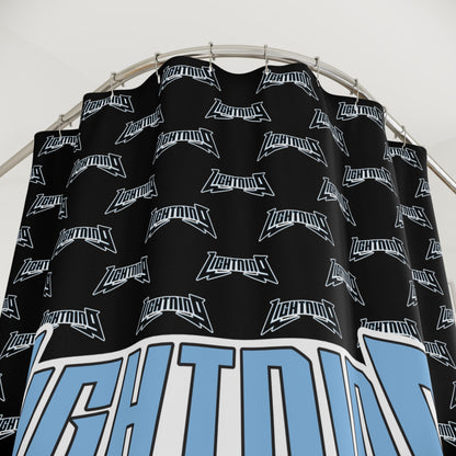 Shower Curtains Lightning Baseball