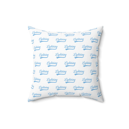 Spun Polyester Square Pillow Lightning Baseball