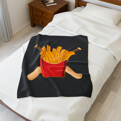 Velveteen Plush Blanket Team Rally Fries