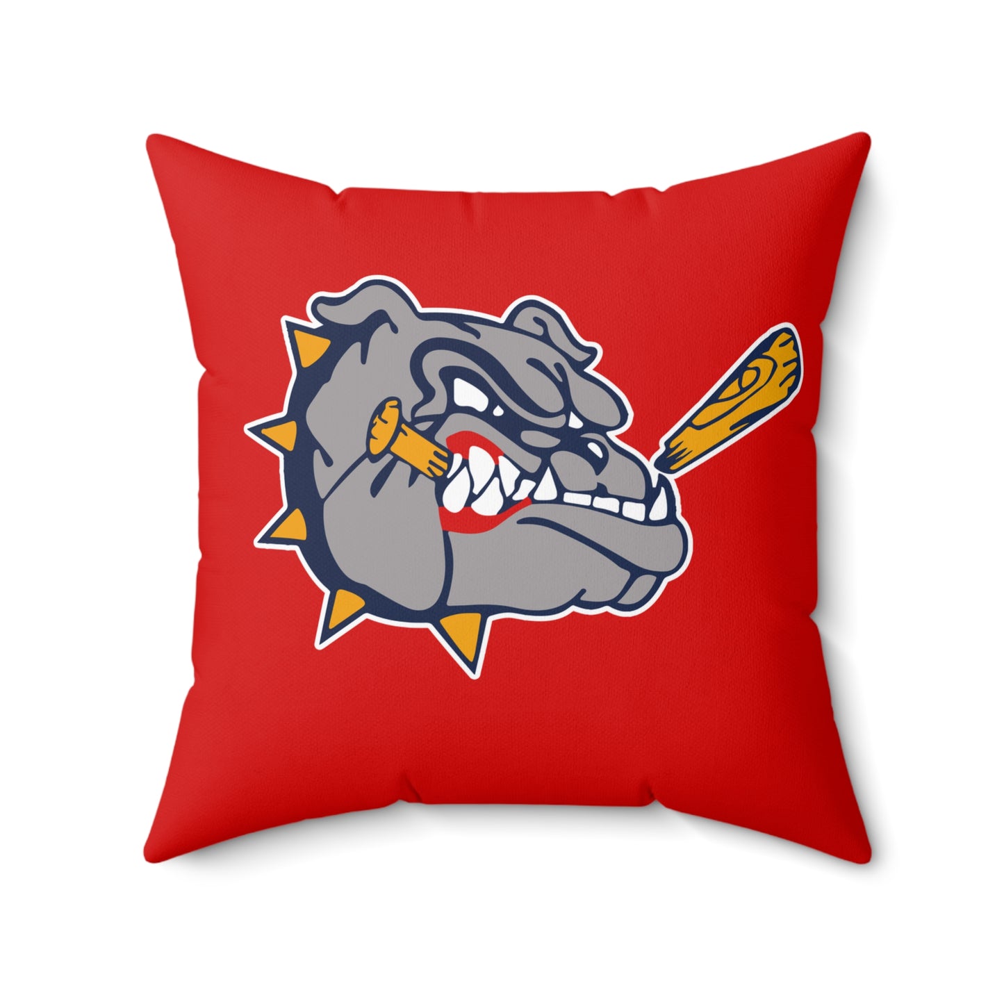 Spun Polyester Square Pillow Bloomingdale Bulldogs Baseball