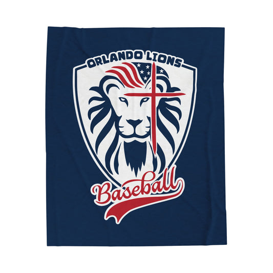 Velveteen Plush Blanket Orlando Lions Baseball