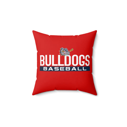 Spun Polyester Square Pillow Bloomingdale Bulldogs Baseball