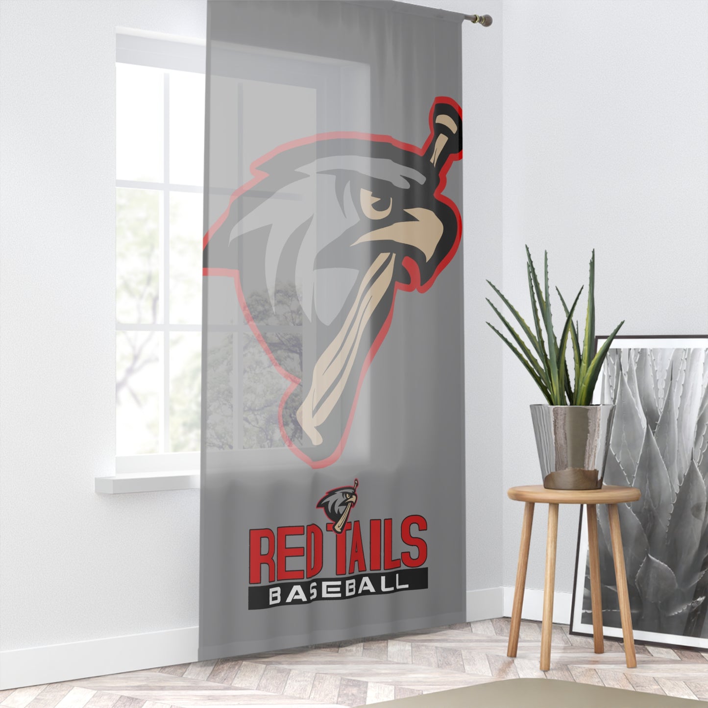 Window Curtain MSA Redtails Baseball