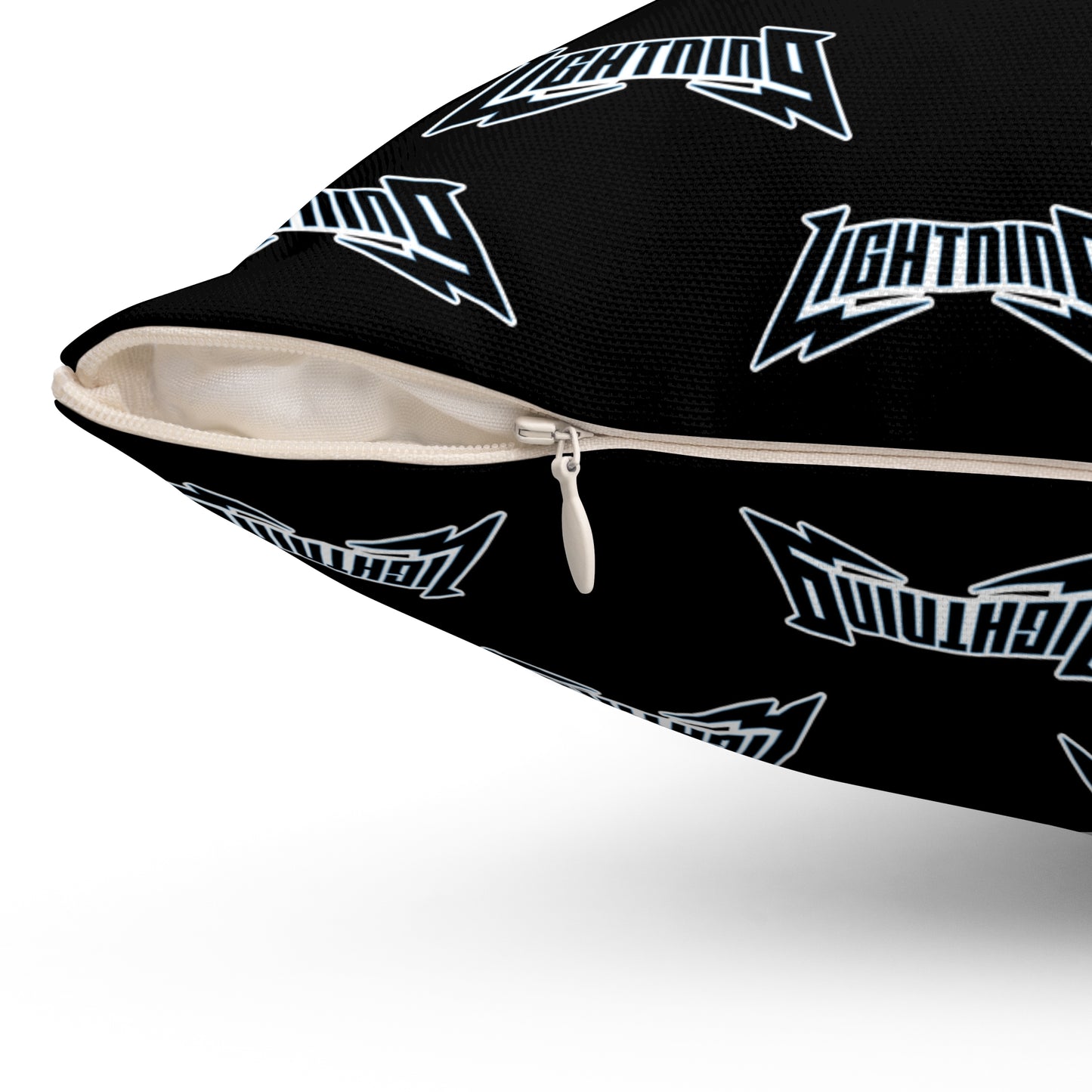 Spun Polyester Square Pillow Lightning Baseball