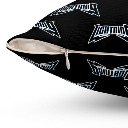 Spun Polyester Square Pillow Lightning Baseball