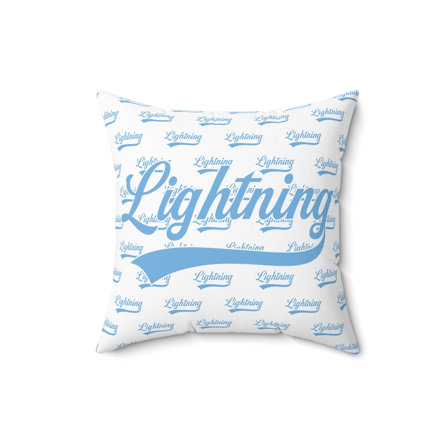 Spun Polyester Square Pillow Lightning Baseball