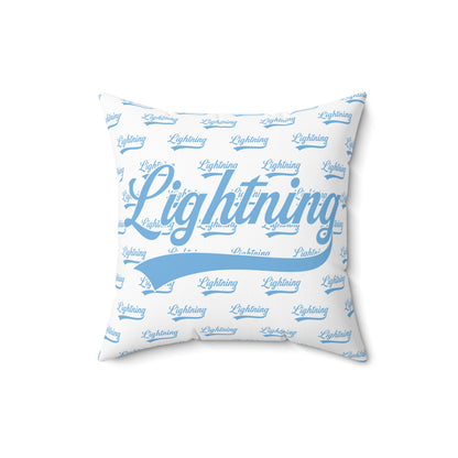Spun Polyester Square Pillow Lightning Baseball