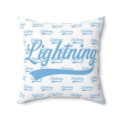 Spun Polyester Square Pillow Lightning Baseball