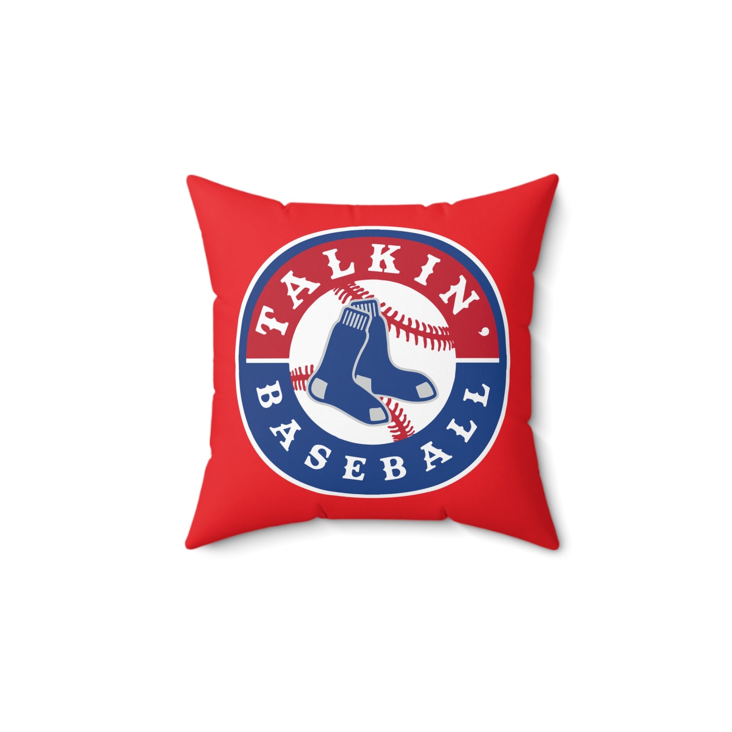 Spun Polyester Square Pillow Talkin' Baseball
