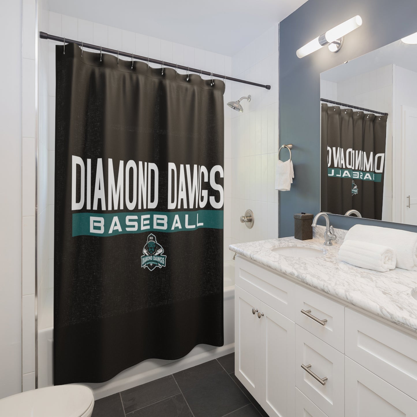 Shower Curtains Diamond Dawgs Baseball