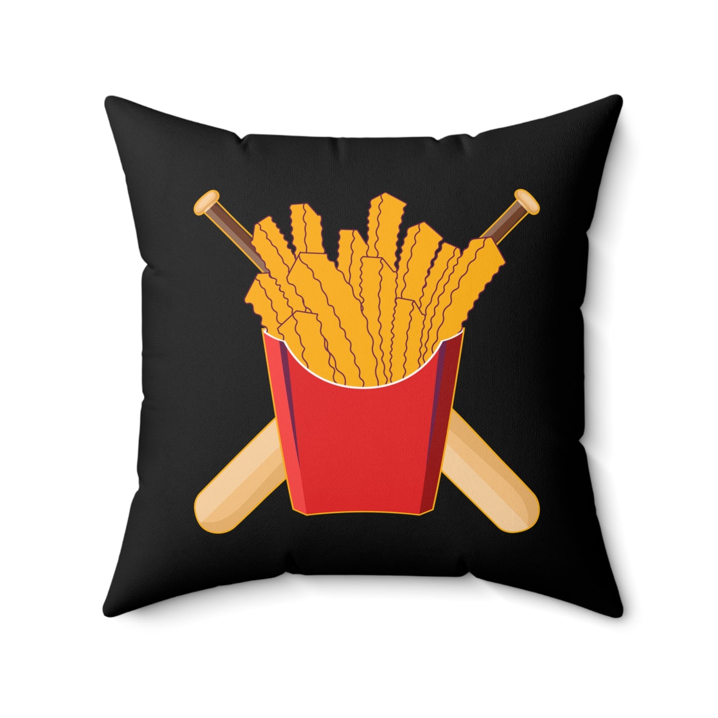 Spun Polyester Square Pillow Team Rally Fries