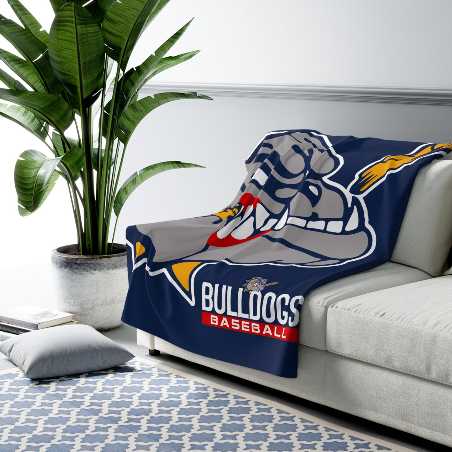 Sherpa Fleece Blanket Bloomingdale Bulldogs Baseball