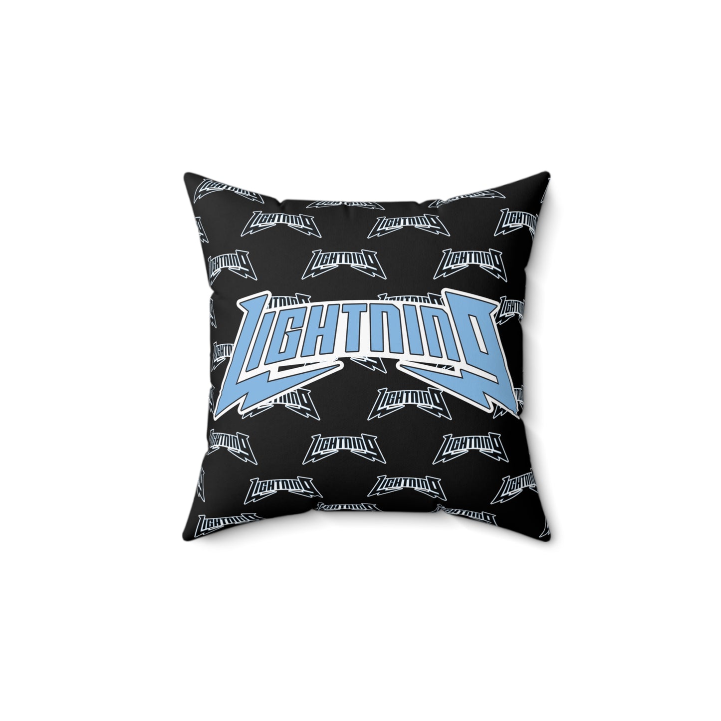 Spun Polyester Square Pillow Lightning Baseball