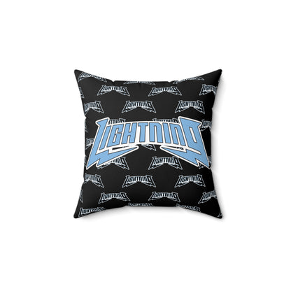Spun Polyester Square Pillow Lightning Baseball