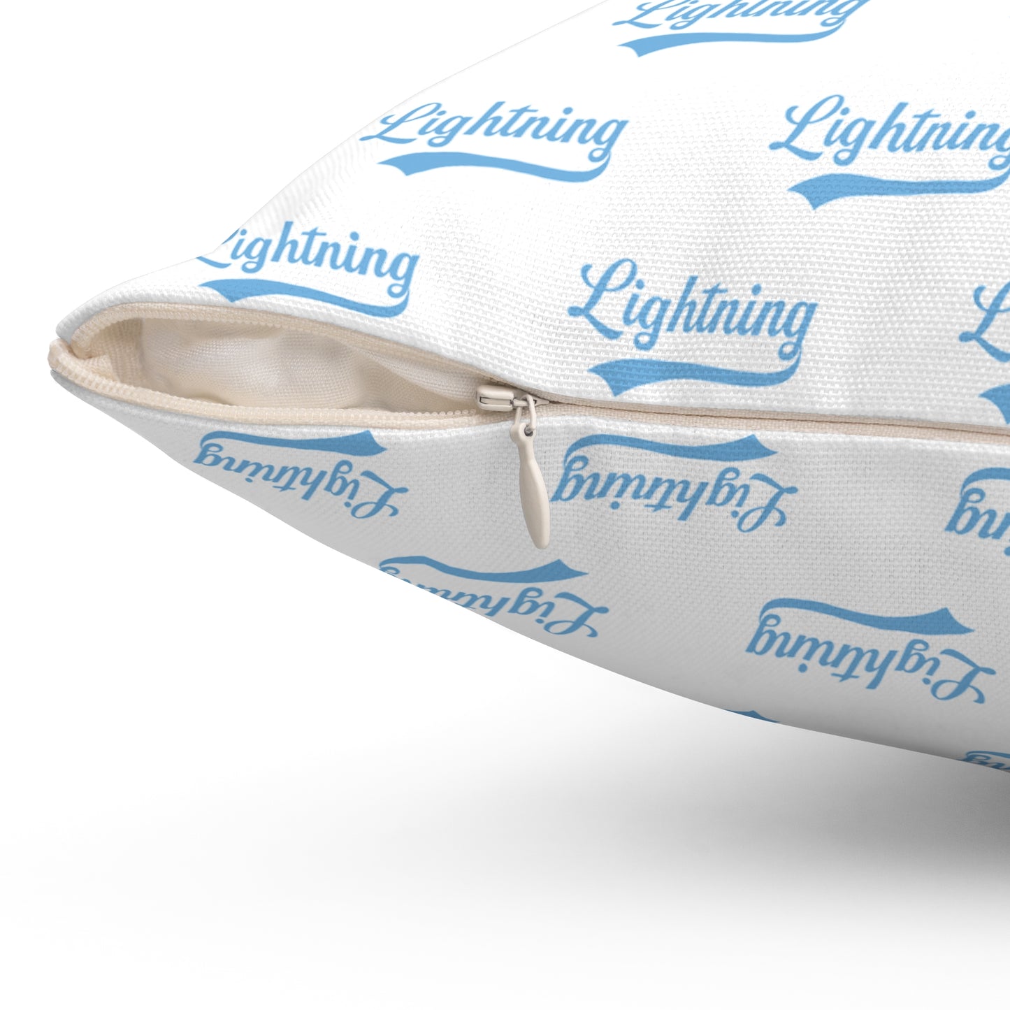 Spun Polyester Square Pillow Lightning Baseball