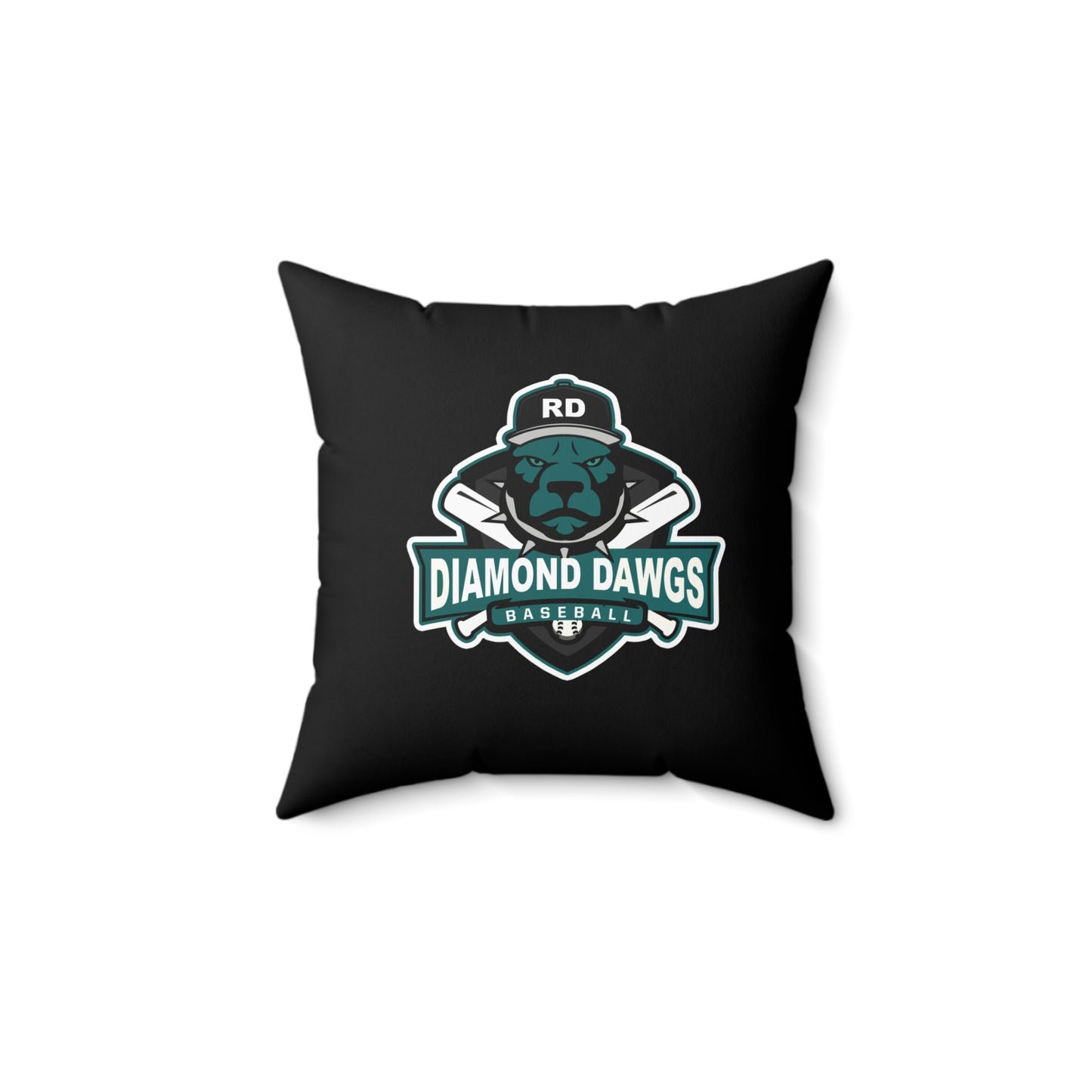 Spun Polyester Square Pillow Diamond Dawgs Baseball