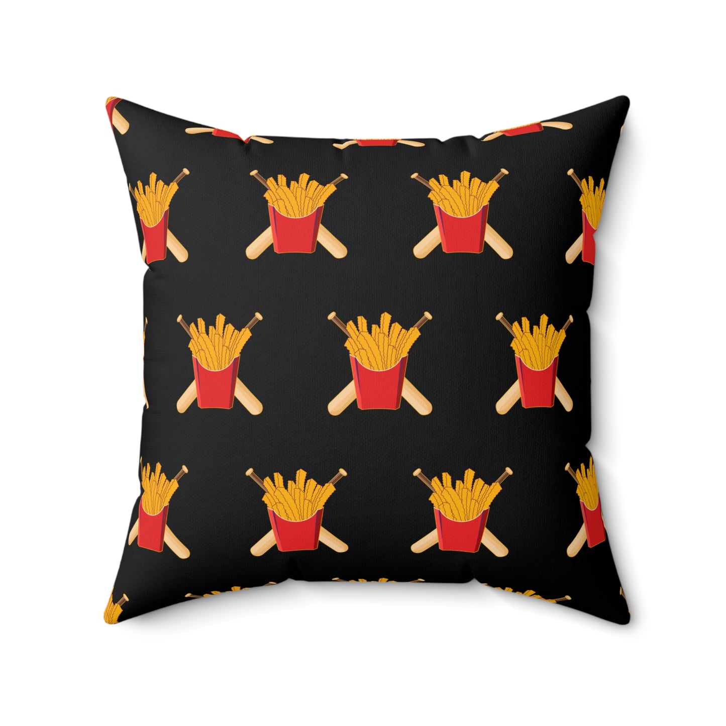 Spun Polyester Square Pillow Team Rally Fries