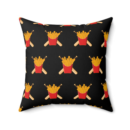 Spun Polyester Square Pillow Team Rally Fries