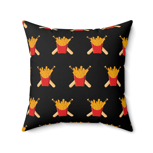 Spun Polyester Square Pillow Team Rally Fries