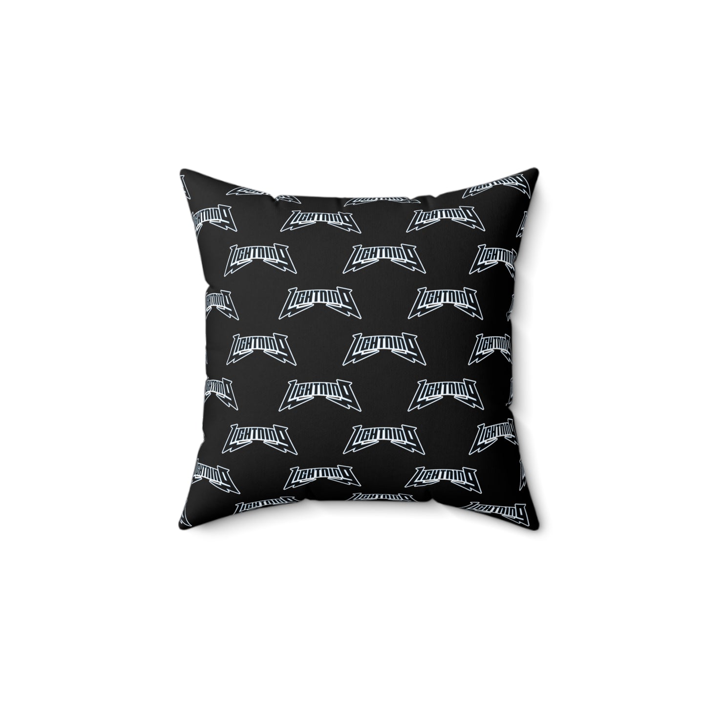 Spun Polyester Square Pillow Lightning Baseball