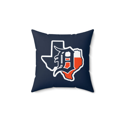 Spun Polyester Square Pillow Dallas Tigers Baseball