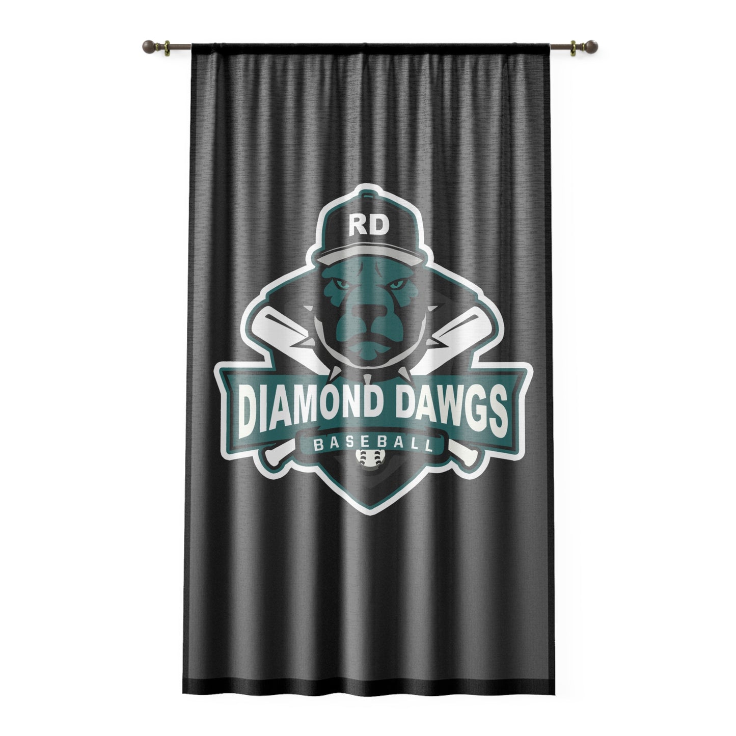 Window Curtain Diamond Dawgs Baseball