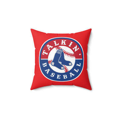Spun Polyester Square Pillow Talkin' Baseball