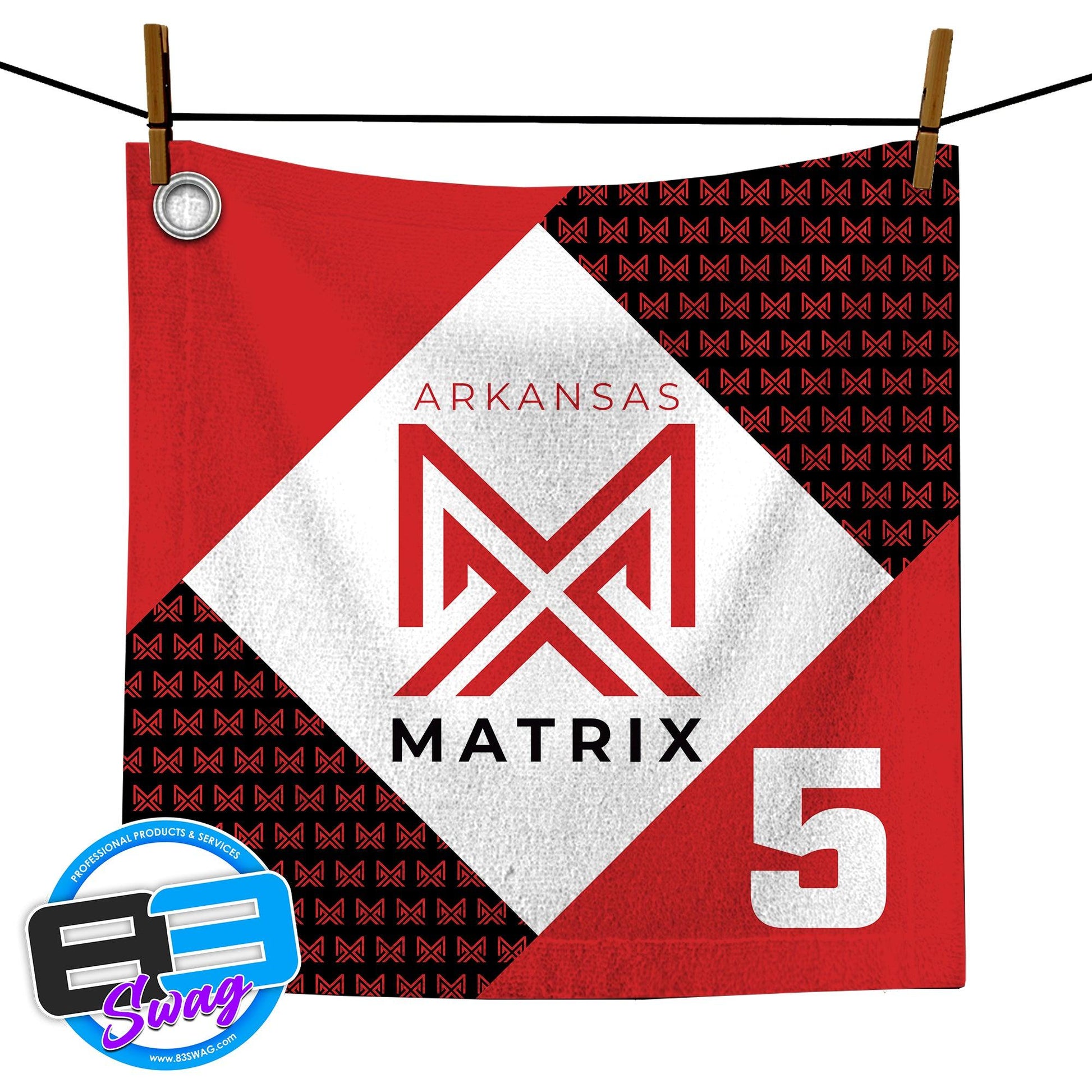 14"x14" Rally Towel - Arkansas Matrix - 83Swag