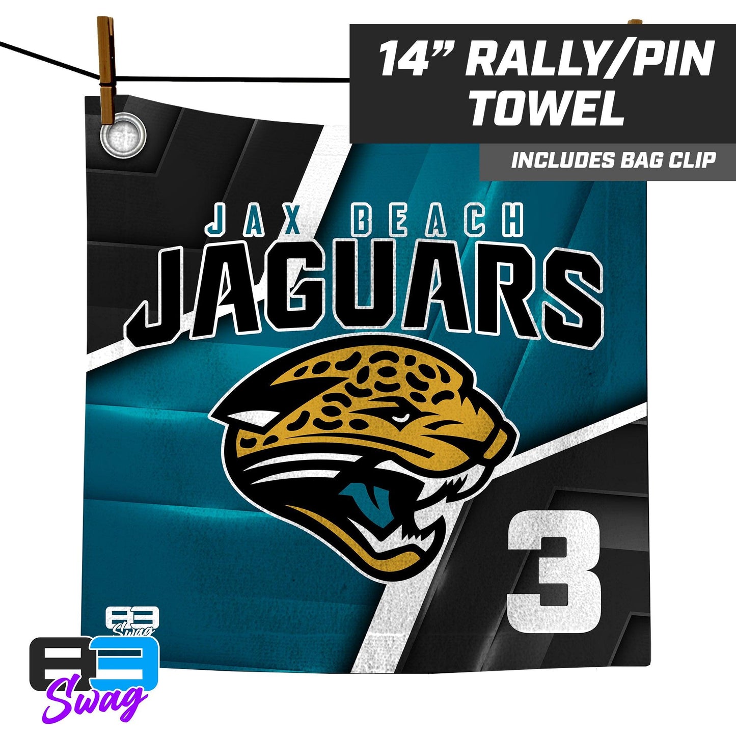 14"x14" Rally Towel - Jax Beach Jaguars Football - 83Swag