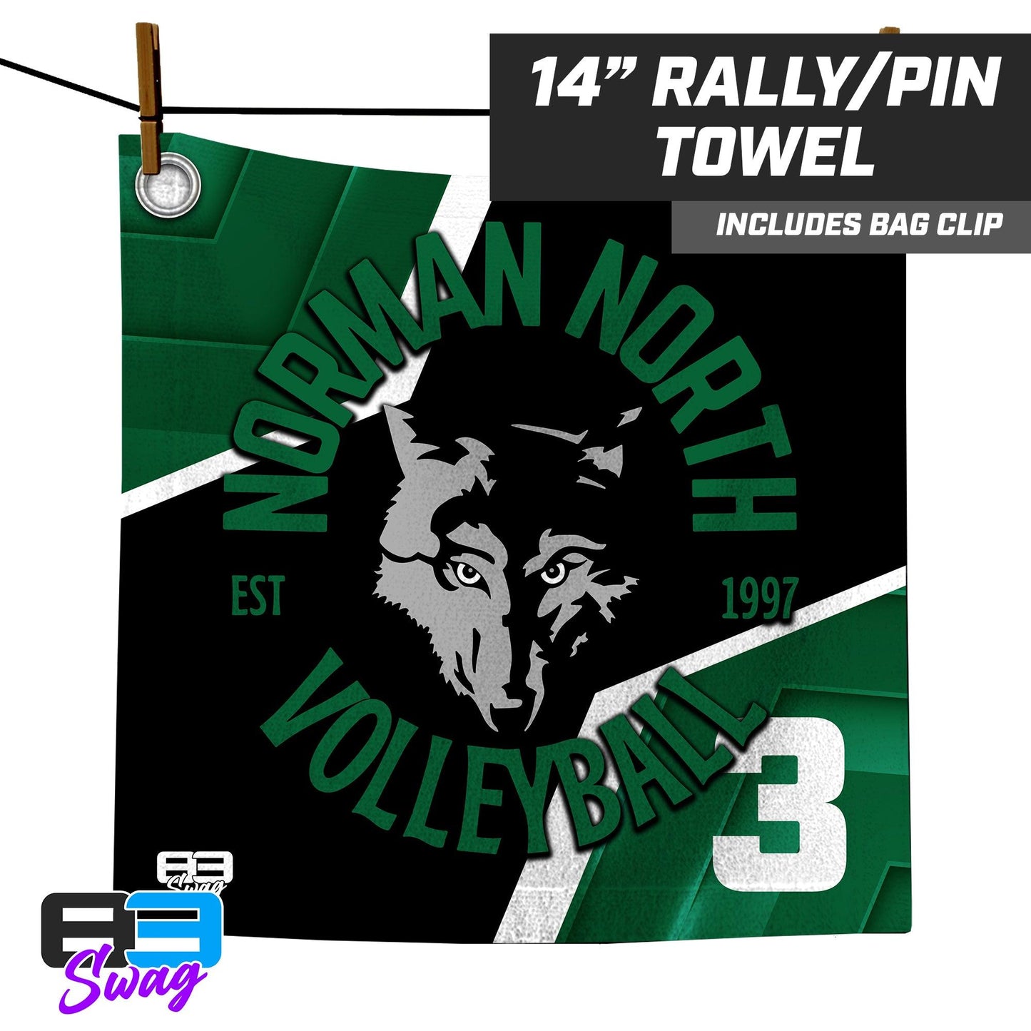 14"x14" Rally Towel - North Norman Volleyball - 83Swag