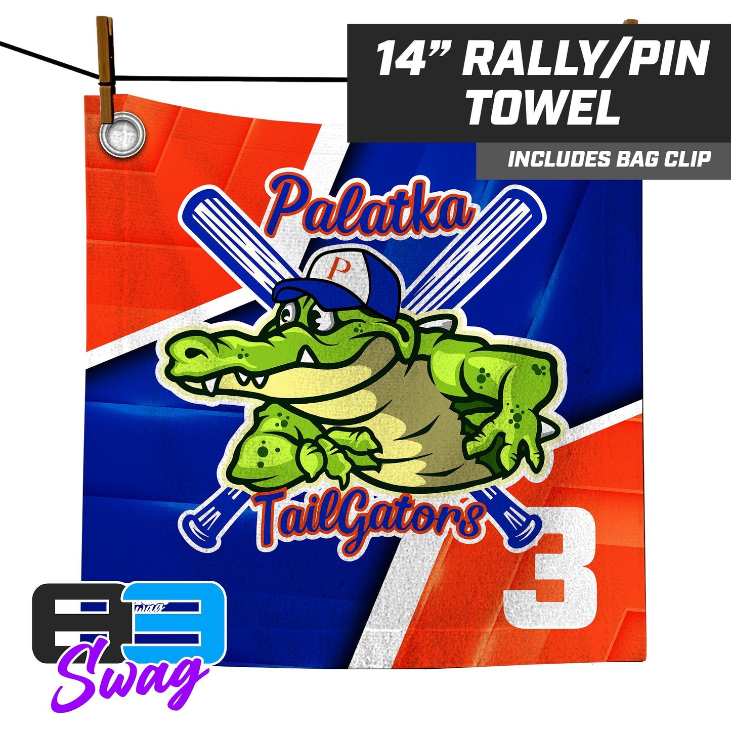 14"x14" Rally Towel - Palatka TailGators Baseball - 83Swag