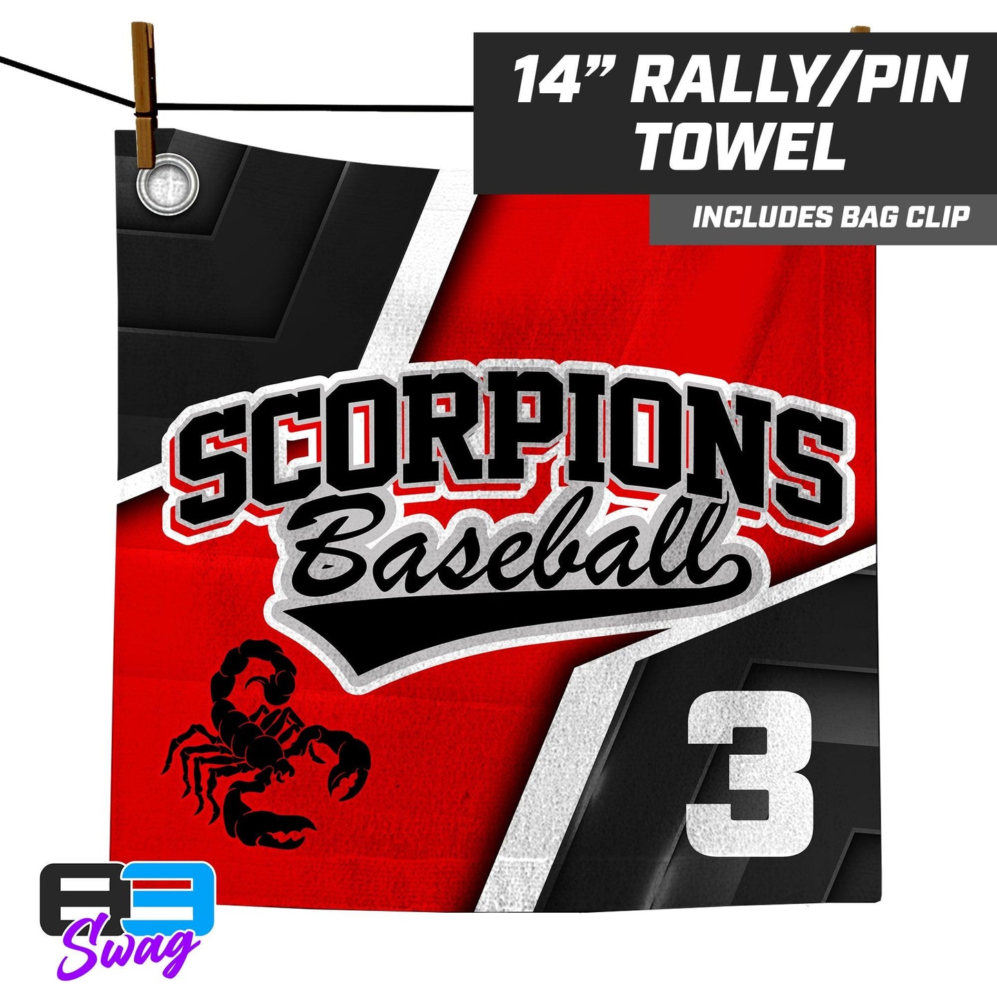 14"x14" Rally Towel - Scorpions Baseball - 83Swag