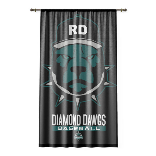 Window Curtain Diamond Dawgs Baseball