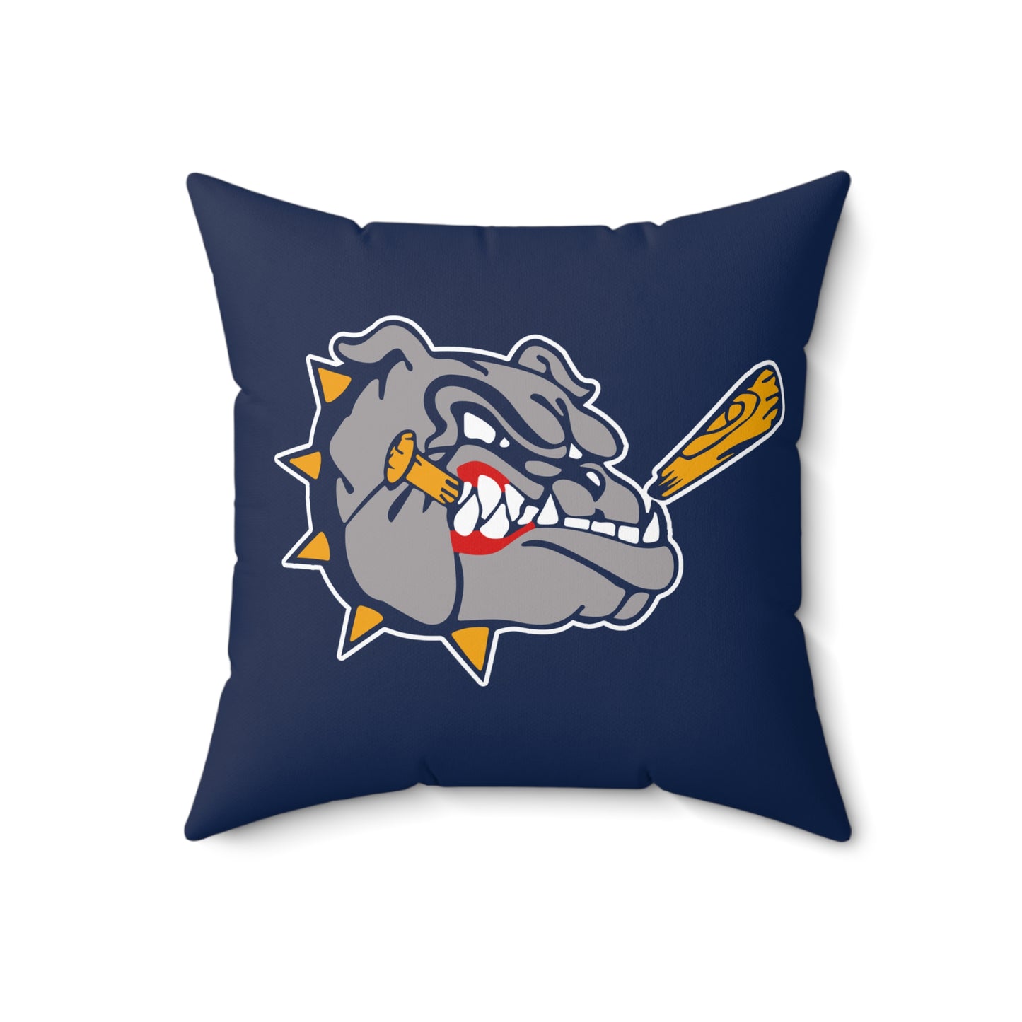 Spun Polyester Square Pillow Bloomingdale Bulldogs Baseball