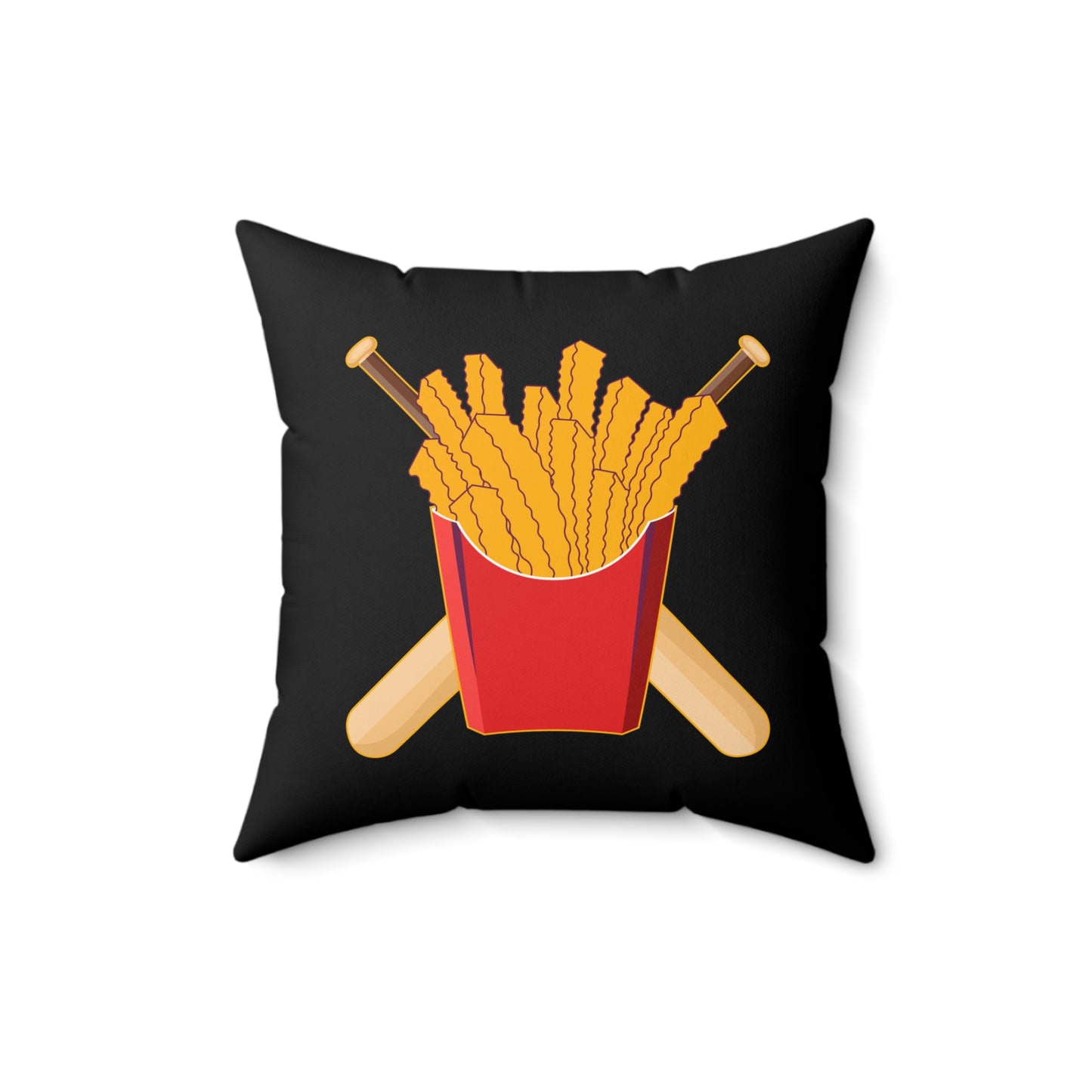 Spun Polyester Square Pillow Team Rally Fries