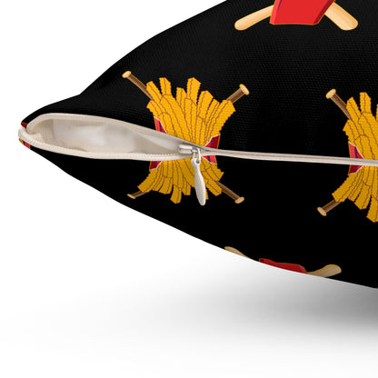 Spun Polyester Square Pillow Team Rally Fries