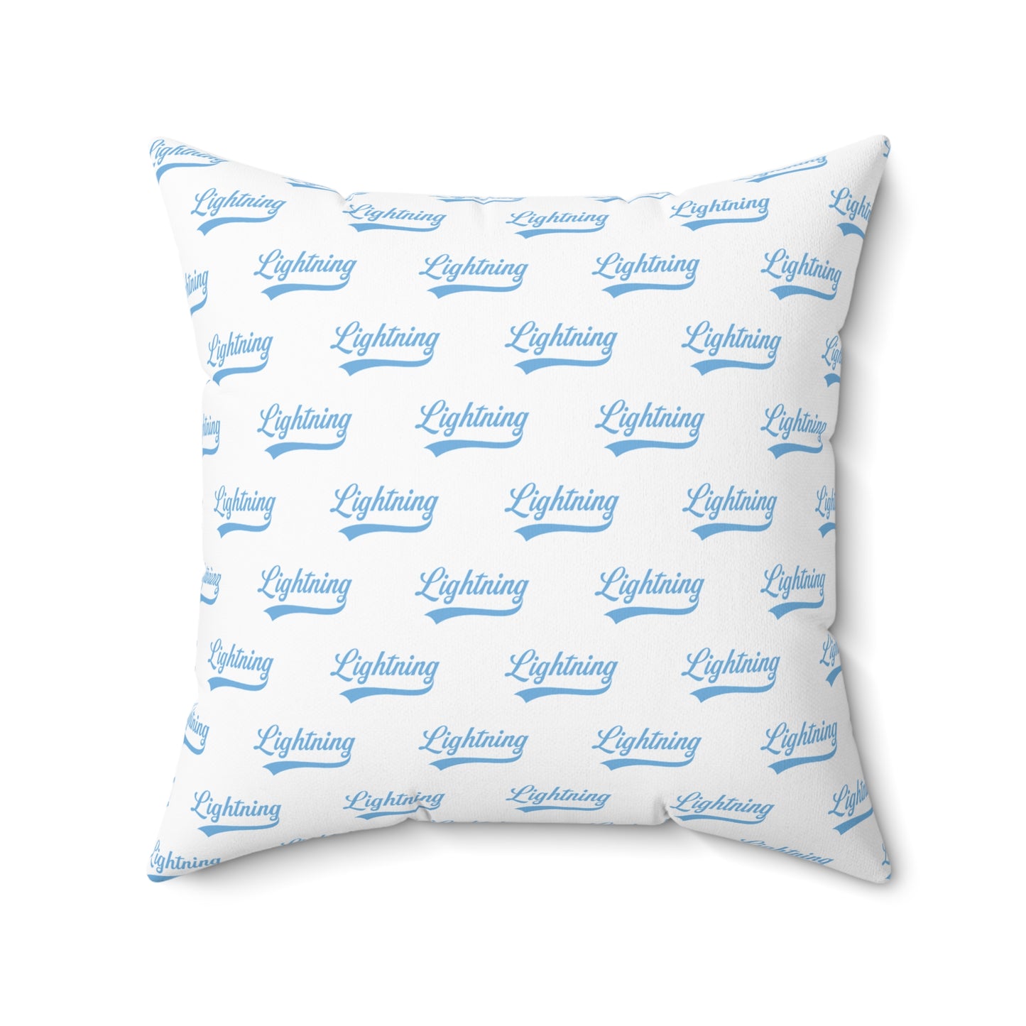 Spun Polyester Square Pillow Lightning Baseball