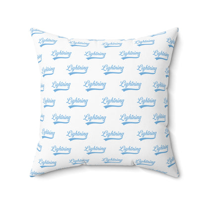 Spun Polyester Square Pillow Lightning Baseball