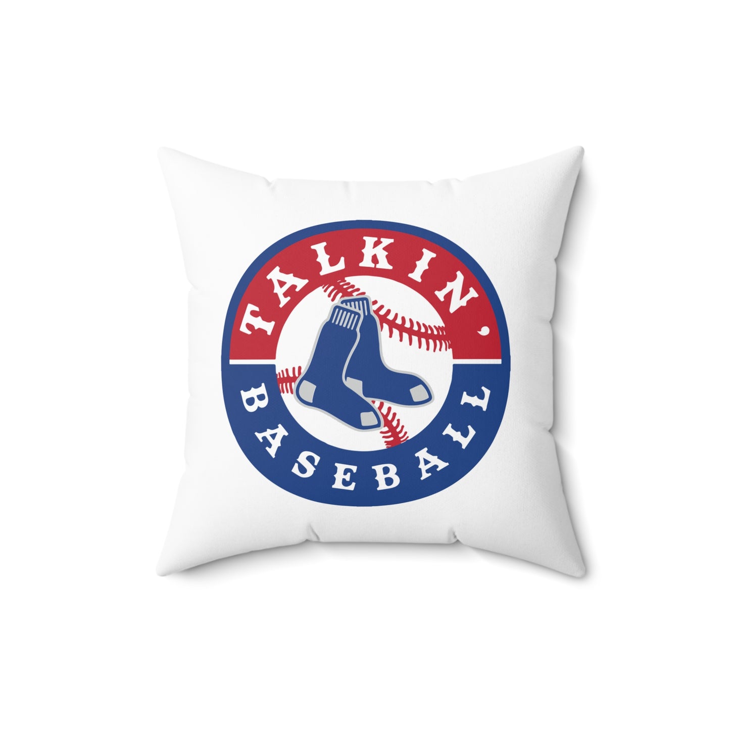 Spun Polyester Square Pillow Talkin' Baseball