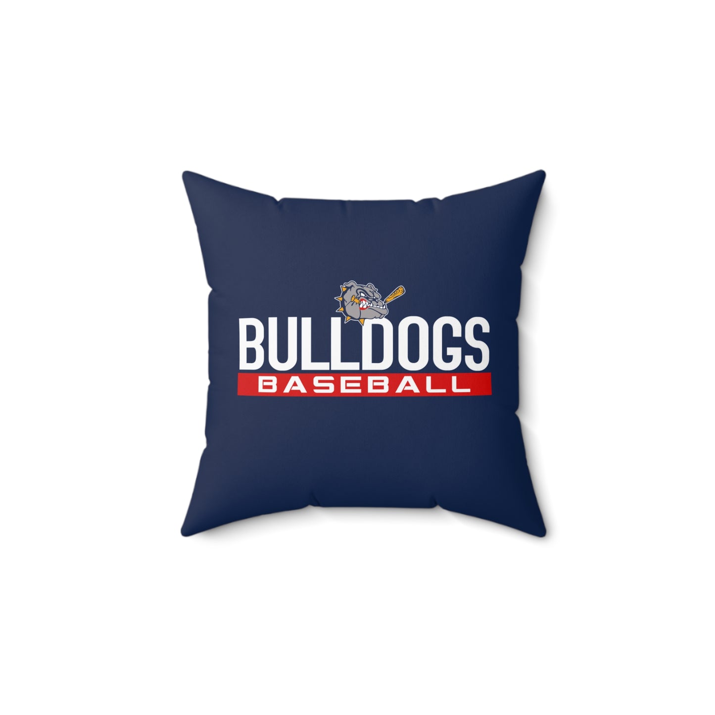 Spun Polyester Square Pillow Bloomingdale Bulldogs Baseball