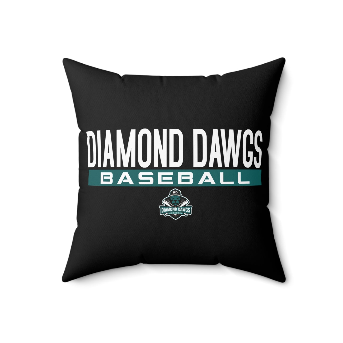 Spun Polyester Square Pillow Diamond Dawgs Baseball