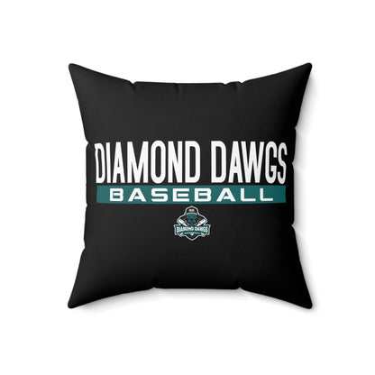 Spun Polyester Square Pillow Diamond Dawgs Baseball
