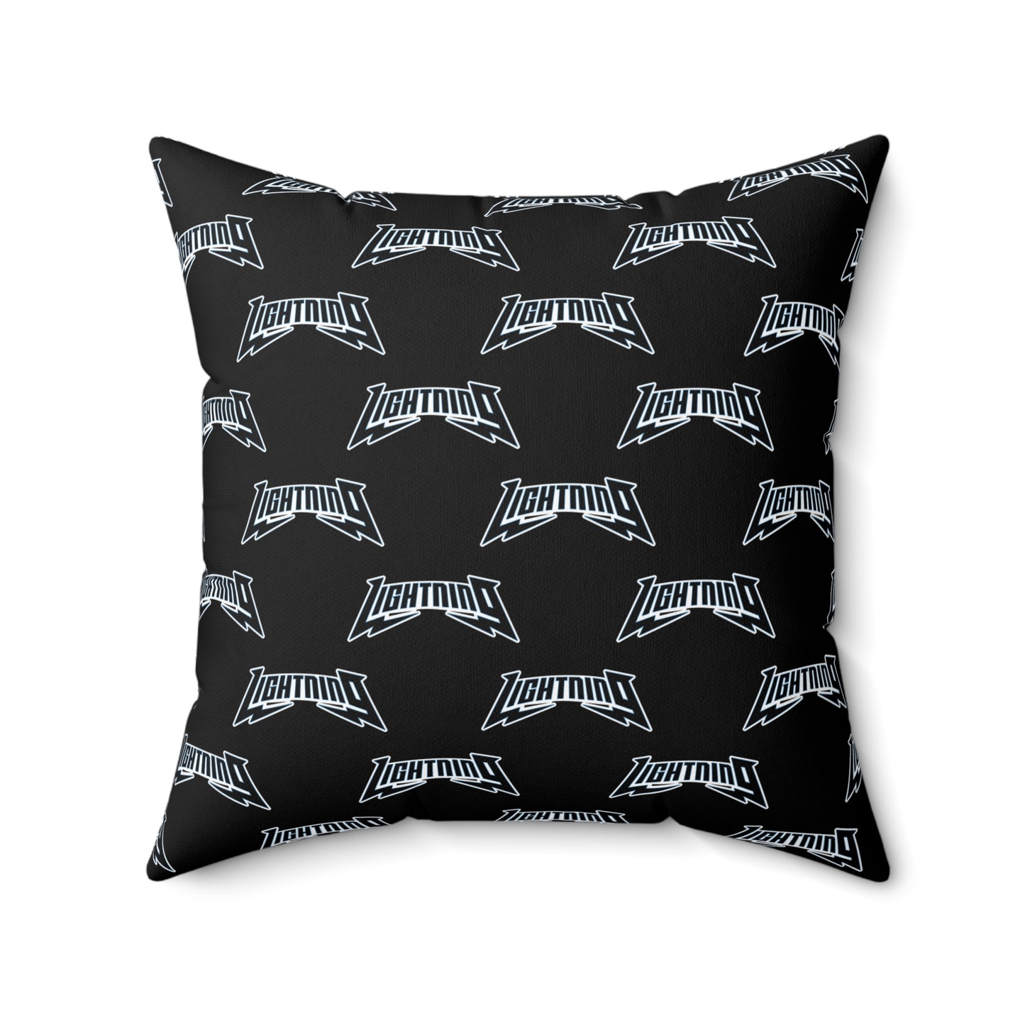 Spun Polyester Square Pillow Lightning Baseball