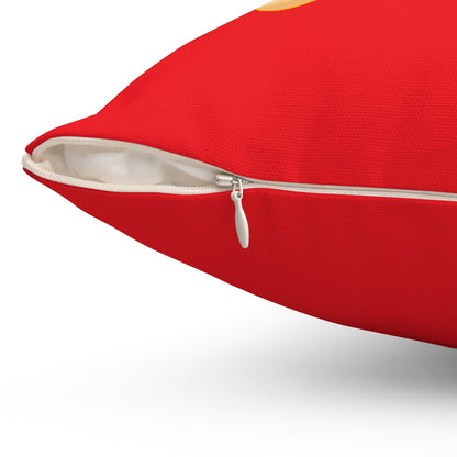 Spun Polyester Square Pillow Team Rally Fries